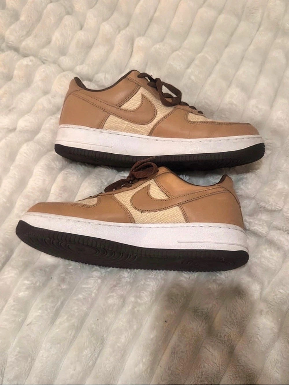 Nike Air Force 1 Sneakers Brown & White US 9.5